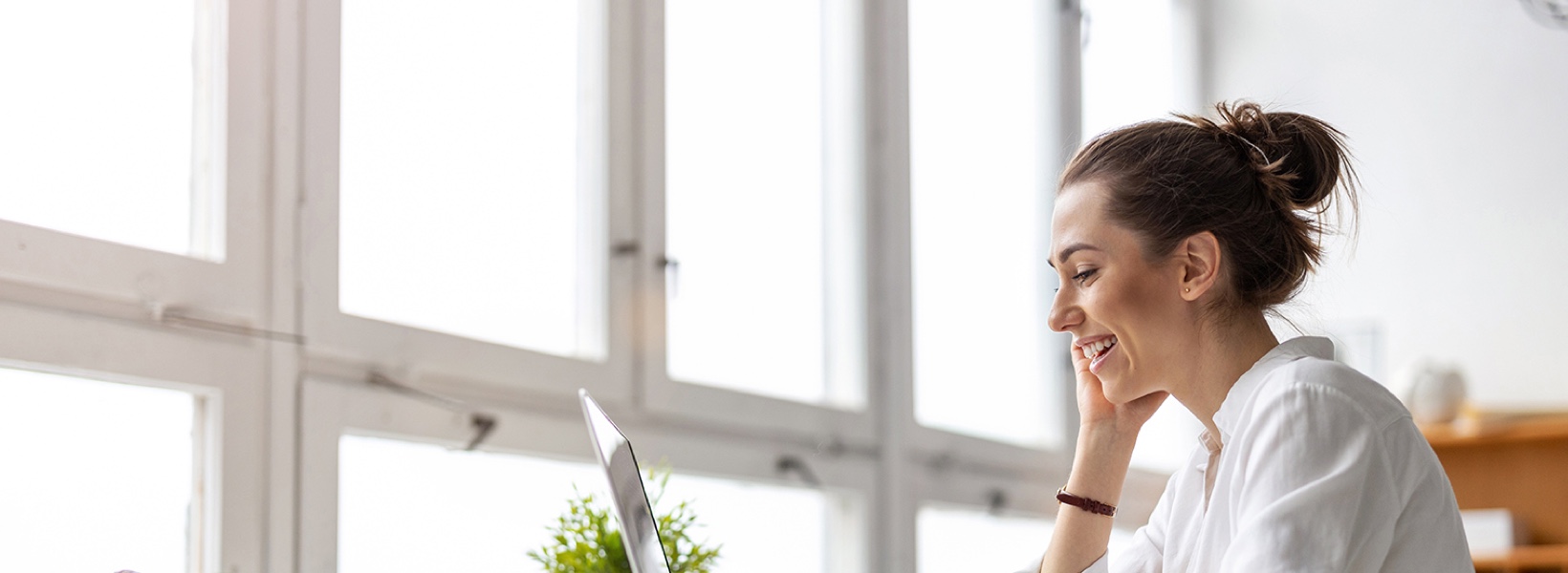 banner person window